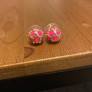 J.Crew Pink & Gold Studs